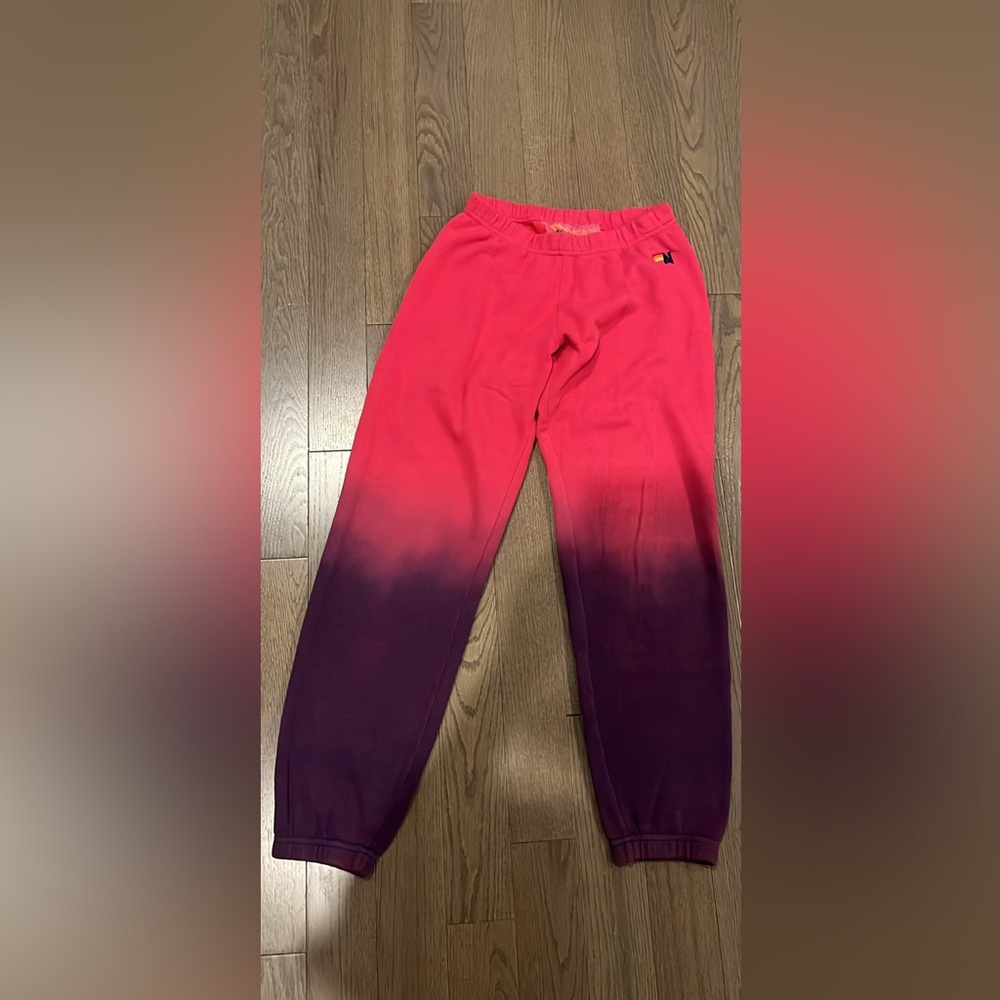 Aviator Nation Red and Purple Ombre Pants